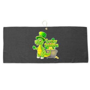 Lucky-Saurus St Patrick's Day Large Microfiber Waffle Golf Towel