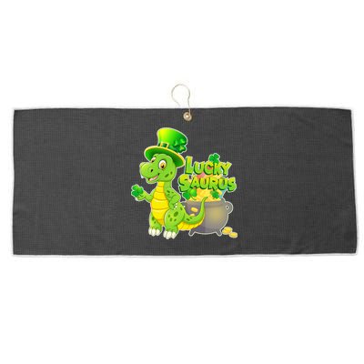 Lucky-Saurus St Patrick's Day Large Microfiber Waffle Golf Towel