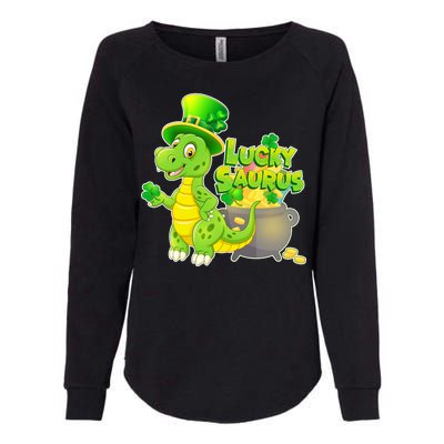 Lucky-Saurus St Patrick's Day Womens California Wash Sweatshirt