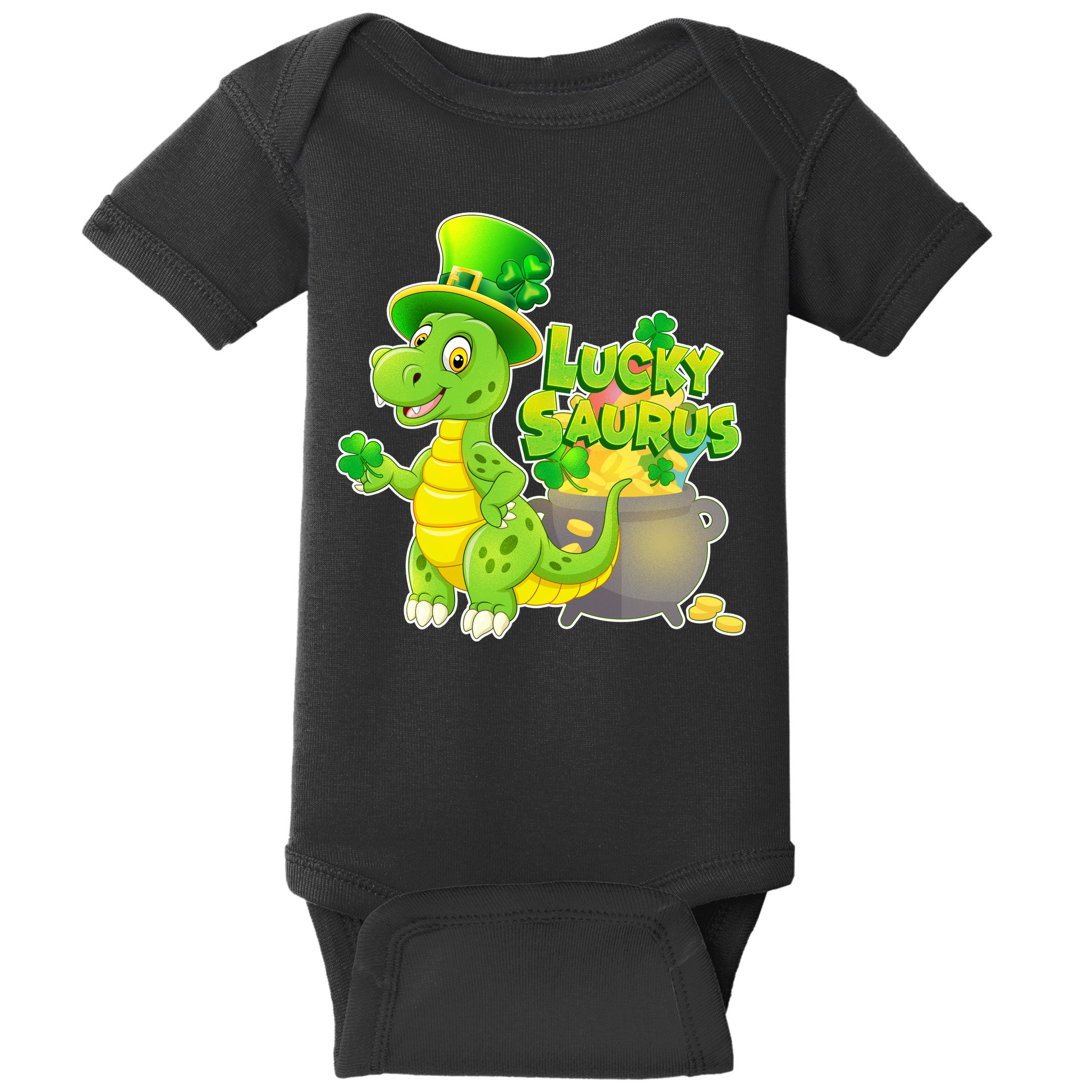 Lucky-Saurus St Patrick's Day Baby Bodysuit