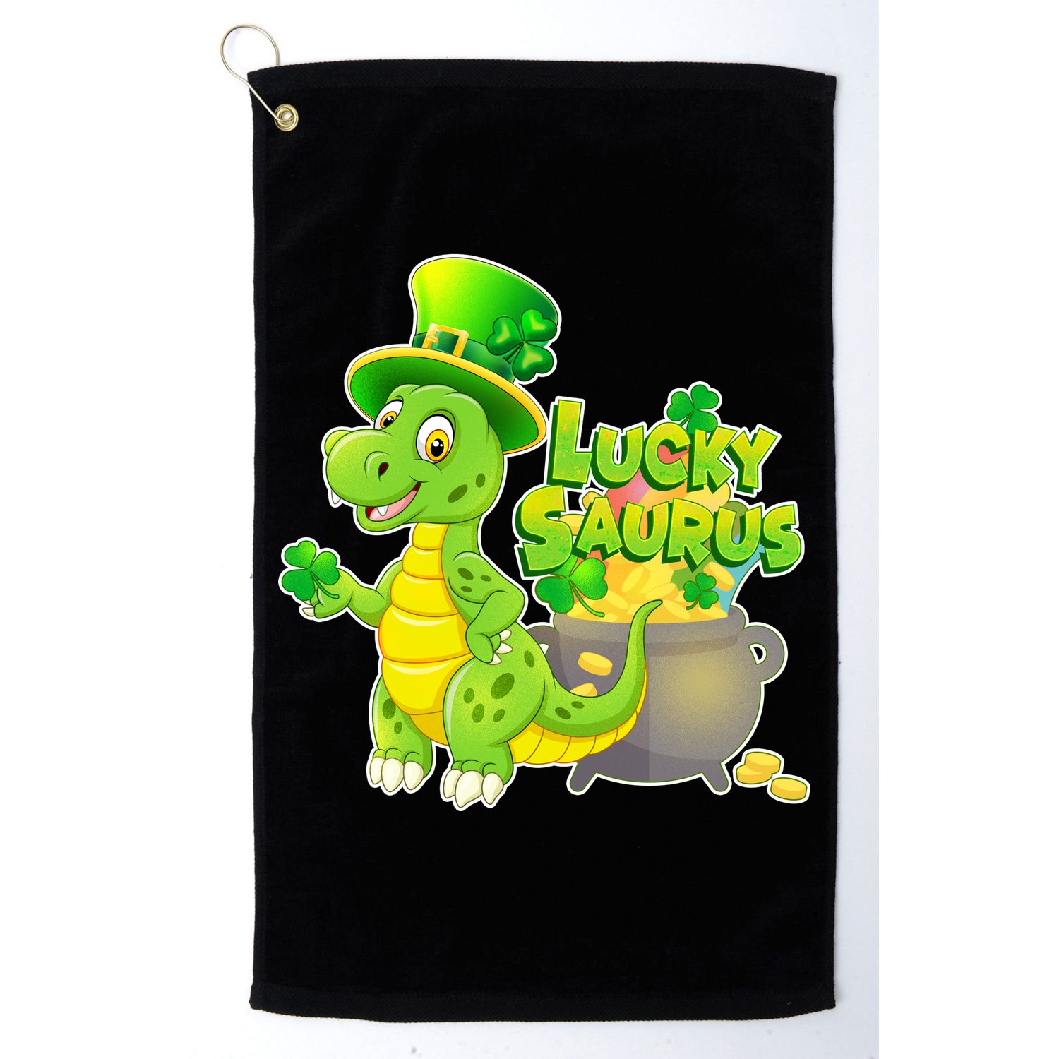 Lucky-Saurus St Patrick's Day Golf Towel