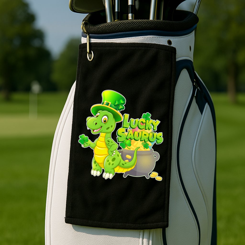 Lucky-Saurus St Patrick's Day Golf Towel