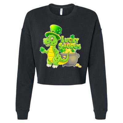Lucky-Saurus St Patrick's Day Cropped Pullover Crew