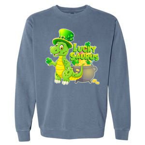 Lucky-Saurus St Patrick's Day Garment-Dyed Sweatshirt