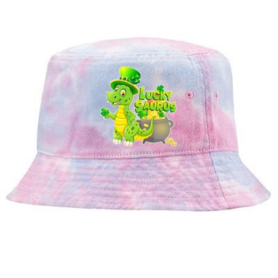 Lucky-Saurus St Patrick's Day Tie-Dyed Bucket Hat