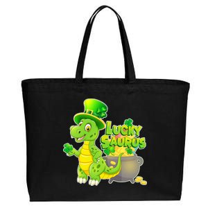 Lucky-Saurus St Patrick's Day Cotton Canvas Jumbo Tote