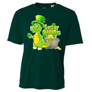 Lucky-Saurus St Patrick's Day Cooling Performance Crew T-Shirt