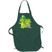 Lucky-Saurus St Patrick's Day Full-Length Apron With Pockets