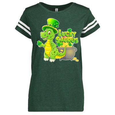 Lucky-Saurus St Patrick's Day Enza Ladies Jersey Football T-Shirt