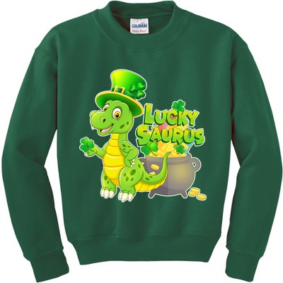 Lucky-Saurus St Patrick's Day Kids Sweatshirt