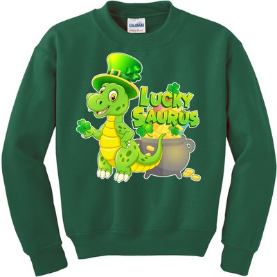 Lucky-Saurus St Patrick's Day Kids Sweatshirt