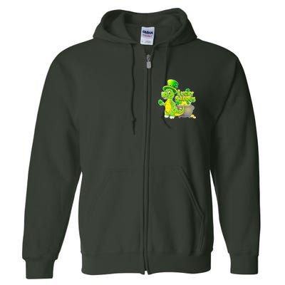 Lucky-Saurus St Patrick's Day Full Zip Hoodie
