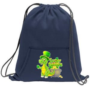 Lucky-Saurus St Patrick's Day Sweatshirt Cinch Pack Bag