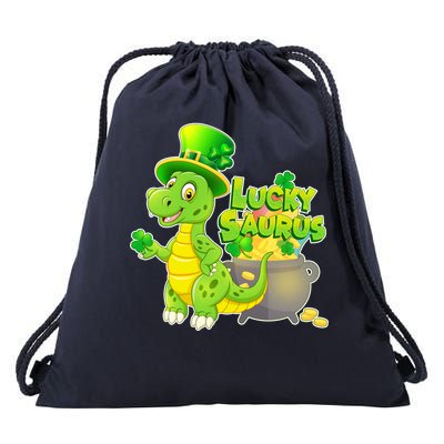 Lucky-Saurus St Patrick's Day Drawstring Bag