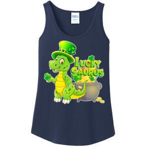 Lucky-Saurus St Patrick's Day Ladies Essential Tank