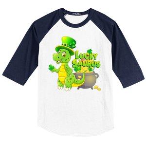 Lucky-Saurus St Patrick's Day Baseball Sleeve Shirt