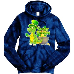 Lucky-Saurus St Patrick's Day Tie Dye Hoodie