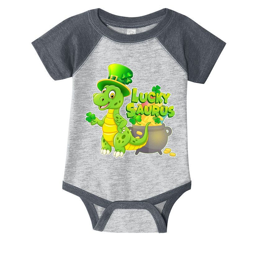 Lucky-Saurus St Patrick's Day Infant Baby Jersey Bodysuit