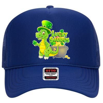 Lucky-Saurus St Patrick's Day High Crown Mesh Back Trucker Hat