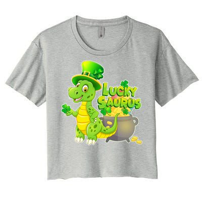 Lucky-Saurus St Patrick's Day Women's Crop Top Tee