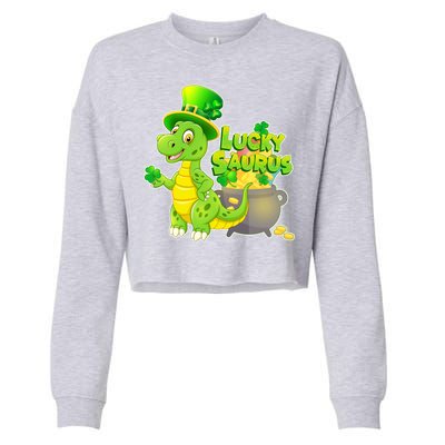 Lucky-Saurus St Patrick's Day Cropped Pullover Crew