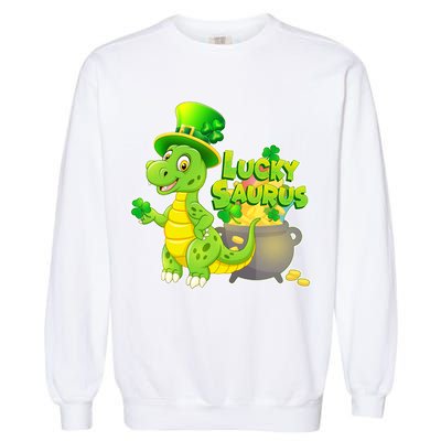 Lucky-Saurus St Patrick's Day Garment-Dyed Sweatshirt