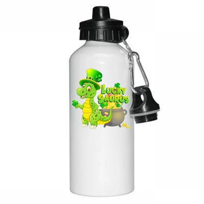 Lucky-Saurus St Patrick's Day Aluminum Water Bottle 