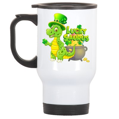 Lucky-Saurus St Patrick's Day Stainless Steel Travel Mug