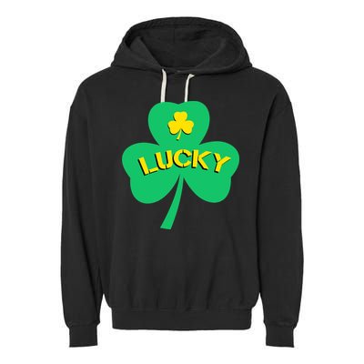 Lucky Shamrock St.Patrick's Day Garment-Dyed Fleece Hoodie