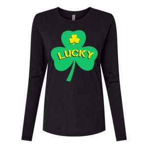 Lucky Shamrock St.Patrick's Day Womens Cotton Relaxed Long Sleeve T-Shirt