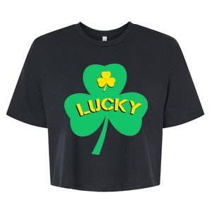 Lucky Shamrock St.Patrick's Day Bella+Canvas Jersey Crop Tee