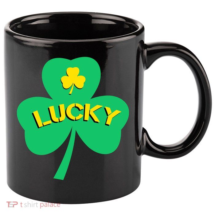 Lucky Shamrock St.Patrick's Day 11oz C Handle Ceramic Mug