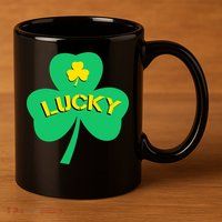 Lucky Shamrock St.Patrick's Day 11oz C Handle Ceramic Mug