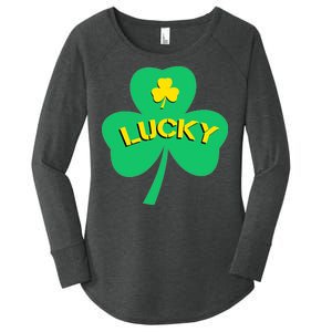 Lucky Shamrock St.Patrick's Day Women's Perfect Tri Tunic Long Sleeve Shirt