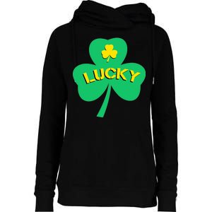 Lucky Shamrock St.Patrick's Day Womens Funnel Neck Pullover Hood