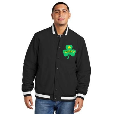 Lucky Shamrock St.Patrick's Day Insulated Varsity Jacket