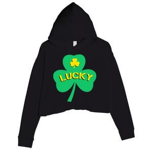 Lucky Shamrock St.Patrick's Day Crop Fleece Hoodie