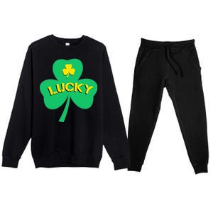 Lucky Shamrock St.Patrick's Day Premium Crewneck Sweatsuit Set