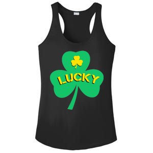 Lucky Shamrock St.Patrick's Day Ladies PosiCharge Competitor Racerback Tank