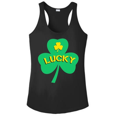 Lucky Shamrock St.Patrick's Day Ladies PosiCharge Competitor Racerback Tank