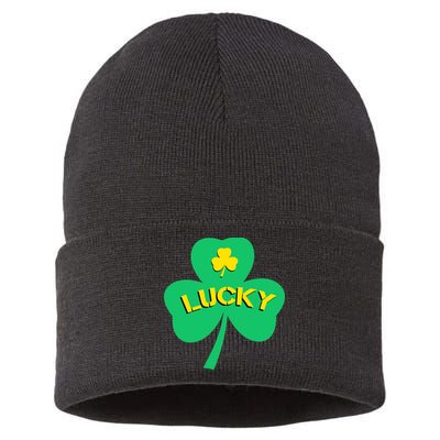 Lucky Shamrock St.Patrick's Day Sustainable Knit Beanie