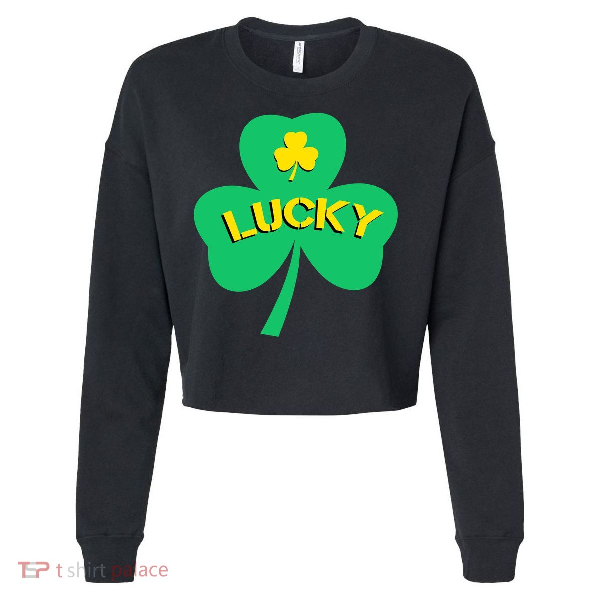 Lucky Shamrock St.Patrick's Day Cropped Pullover Crew