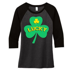 Lucky Shamrock St.Patrick's Day Women's Tri-Blend 3/4-Sleeve Raglan Shirt