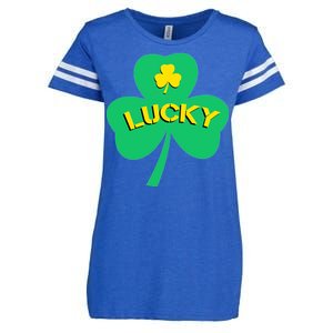 Lucky Shamrock St.Patrick's Day Enza Ladies Jersey Football T-Shirt