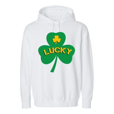 Lucky Shamrock St.Patrick's Day Garment-Dyed Fleece Hoodie