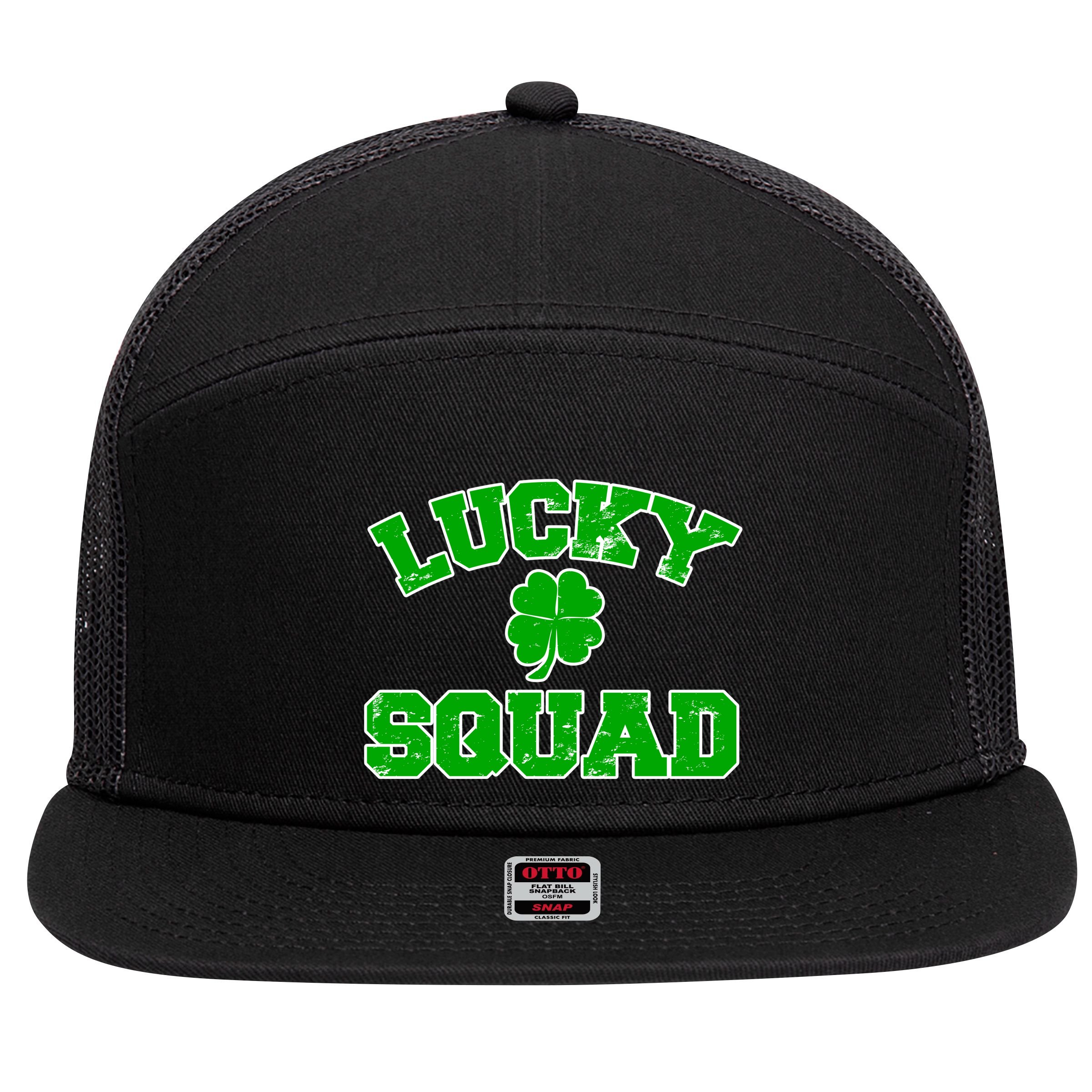 Lucky Squad Irish Clover 7 Panel Mesh Trucker Snapback Hat