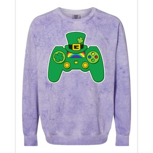 Lucky St Patrick's Day Video Game Controller Colorblast Crewneck Sweatshirt