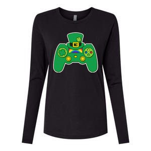 Lucky St Patrick's Day Video Game Controller Womens Cotton Relaxed Long Sleeve T-Shirt