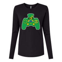 Lucky St Patrick's Day Video Game Controller Womens Cotton Relaxed Long Sleeve T-Shirt