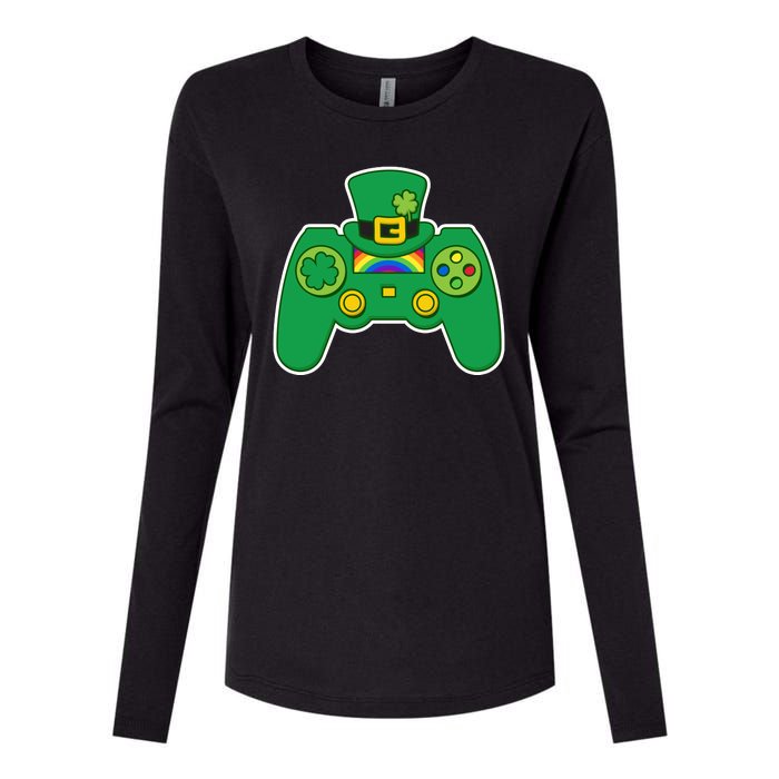 Lucky St Patrick's Day Video Game Controller Womens Cotton Relaxed Long Sleeve T-Shirt